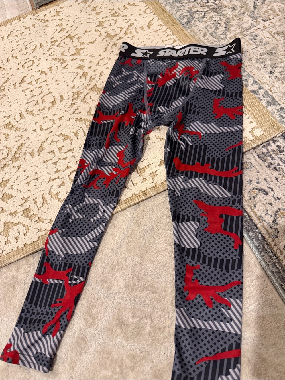STARTER Red & Gray Camo-Pattern Performance Leggings
